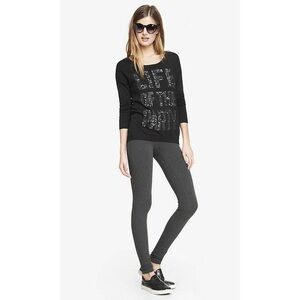 Express Heathered Dark Gray Sexy Stretch Ankle Legging Small